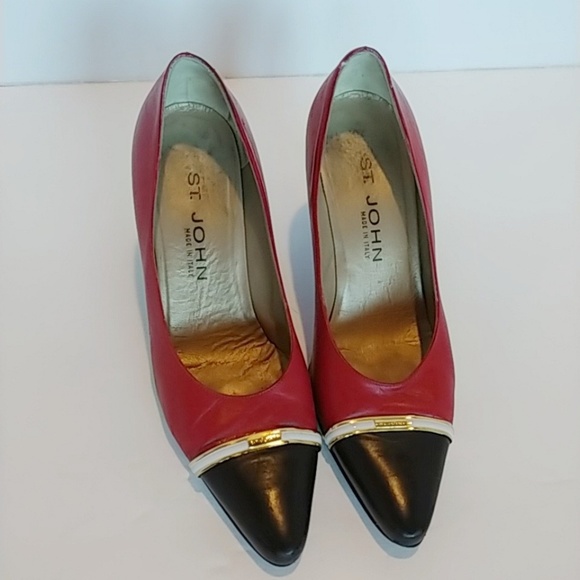 St. John Shoes - ST.JOHN |  Vintage Red Black Gold pumps